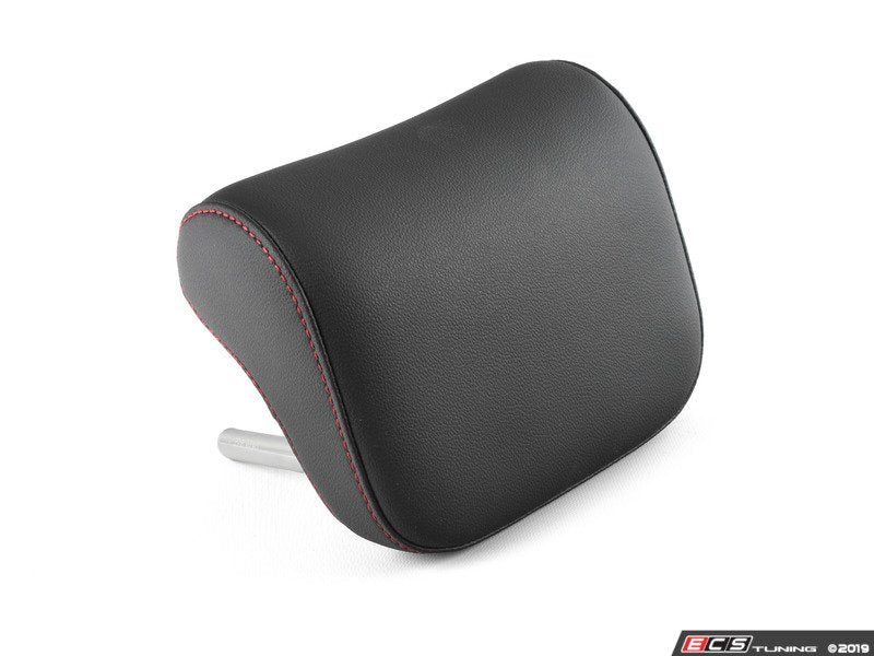 Rear Center Headrest - Titanium Black/Red Stitching Leatherette