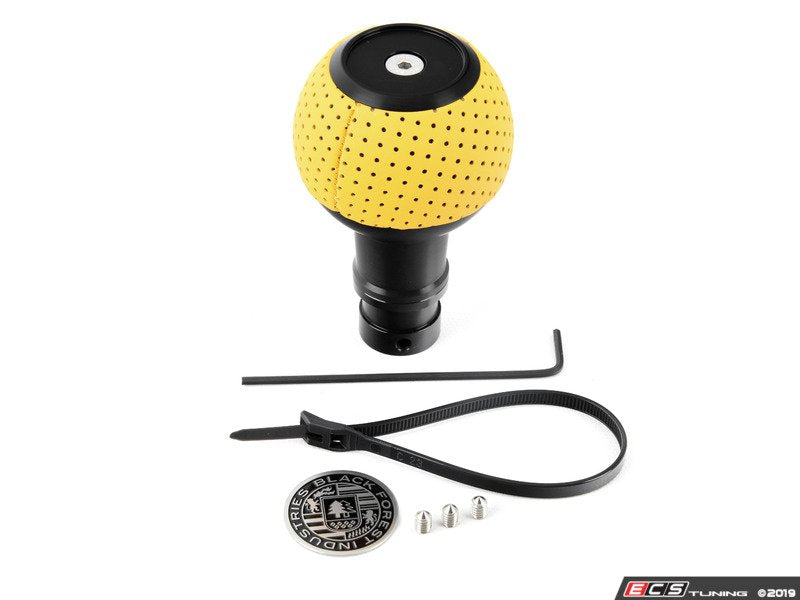 Heavy Weight Shift Knob - Giallo Taurus Yellow Air Leather - Schwarz