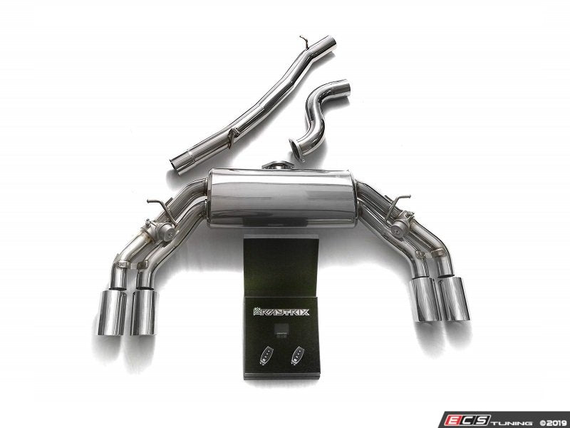 ARMYTRIX Stainless Steel Valvetronic Catback Exhaust System - Quad Chrome Silver 3.5" Tips