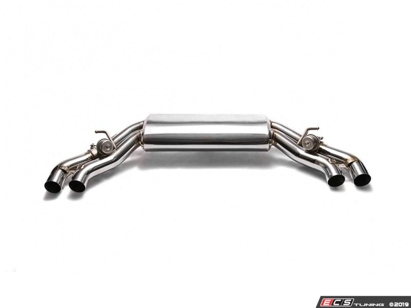 ARMYTRIX Stainless Steel Valvetronic Catback Exhaust System - Quad Chrome Silver 3.5" Tips