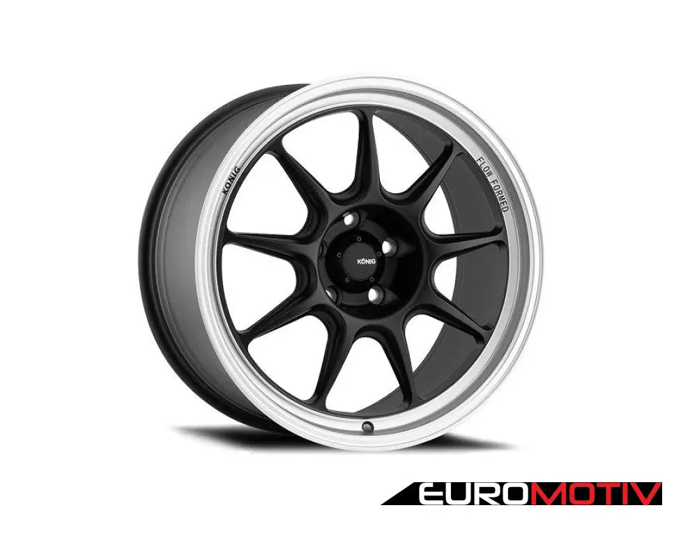 15’ Konig Countergram Flow Formed Wheel Set - Matte Black / Machined Lip