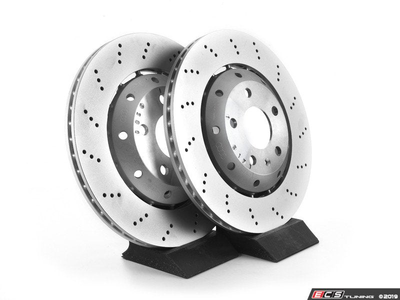 Rear Cross Drilled Brake Rotors - Pair (324x22)