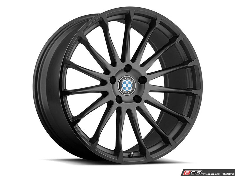 19" Beyern Aviatic Square Wheel Set - Matte Gunmetal W/ Gloss Black Lip