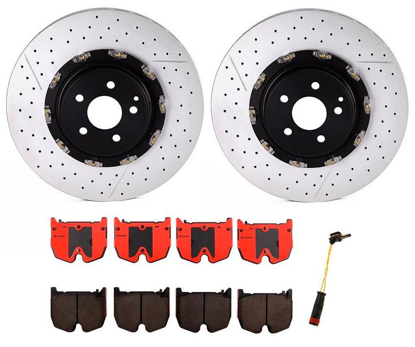 Mercedes Brakes Kit – Brembo Pads and Rotors Front (390mm) (Ceramic) 004420452041 – Brembo 1514187KIT