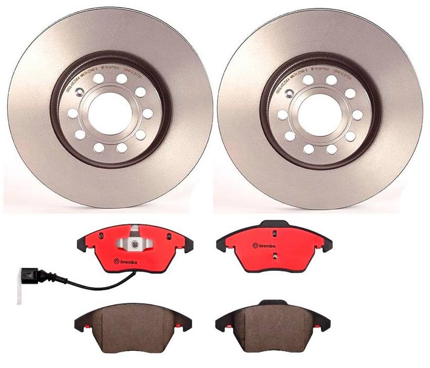 Audi VW Brakes Kit – Pads and Rotors Front (312mm) (Ceramic) 8J0698151C – Brembo 1514350KIT