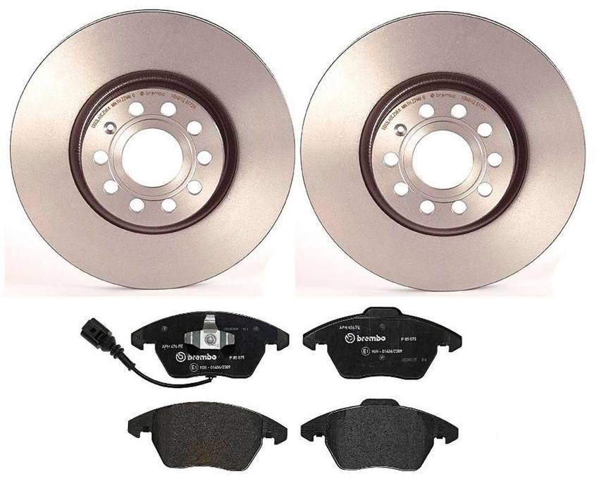 Audi VW Brakes Kit – Pads and Rotors Front (312mm) (Low-Met) 8J0698151C – Brembo 1514395KIT