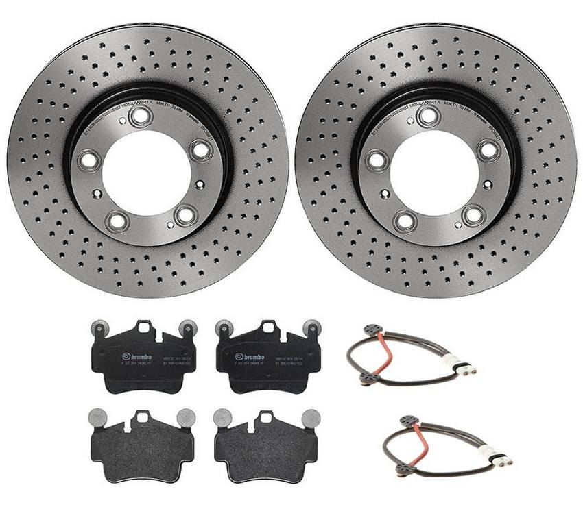 Porsche Brembo Brakes Kit – Pads and Rotors Front (318mm) (Low-Met) 99761267700 – Brembo 1514698KIT