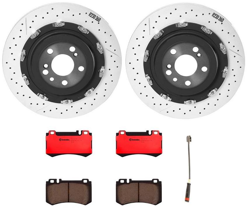 Mercedes Brembo Brakes Kit – Pads and Rotors Rear (360mm) (Ceramic) 005420672041 – Brembo 1519944KIT