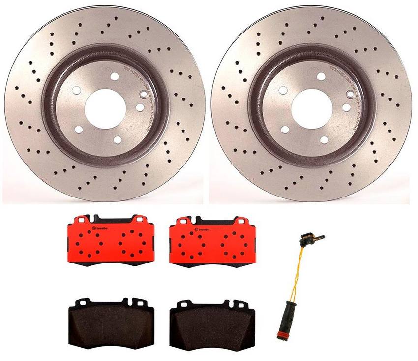 Mercedes Brakes Kit – Brembo Pads and Rotors Front (330mm) (Ceramic) 005420952041 – Brembo 1523176KIT