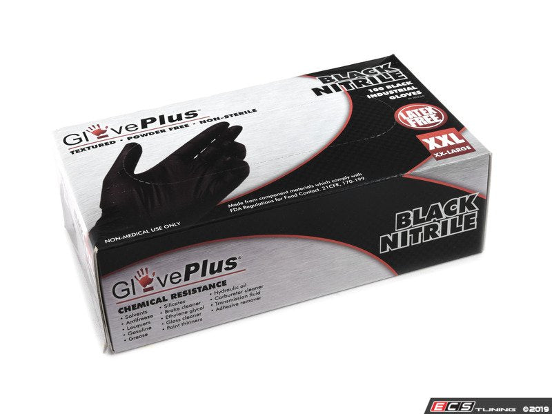 GlovePlus Black Nitrile Gloves - Box of 100 - XXL