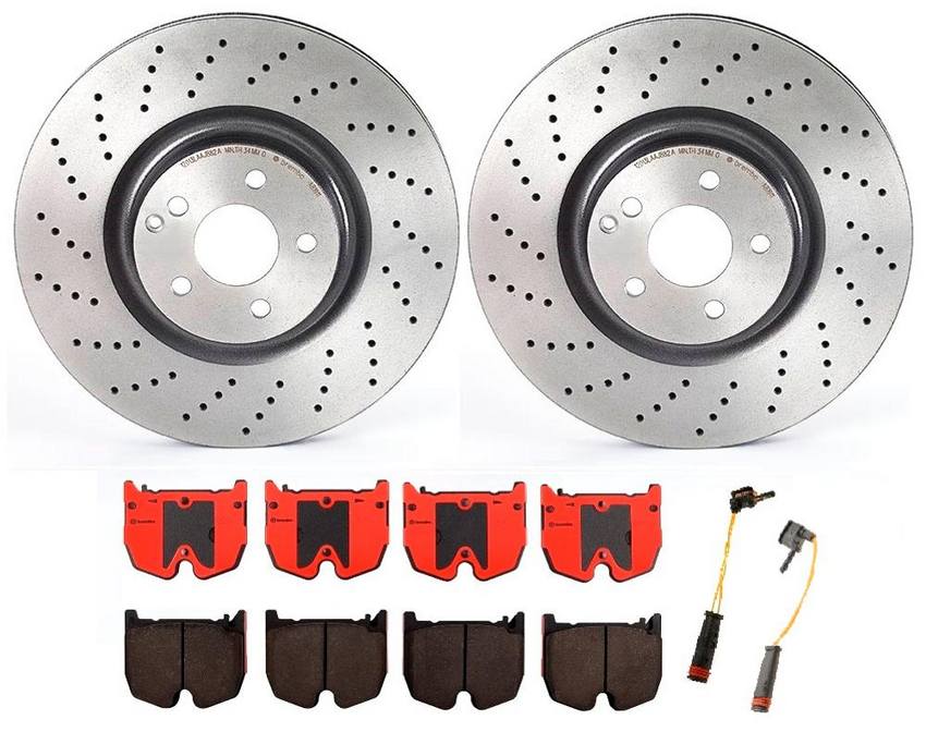 Mercedes Brakes Kit – Brembo Pads and Rotors Front (360mm) (Ceramic) 221421181207 – Brembo 1526302KIT