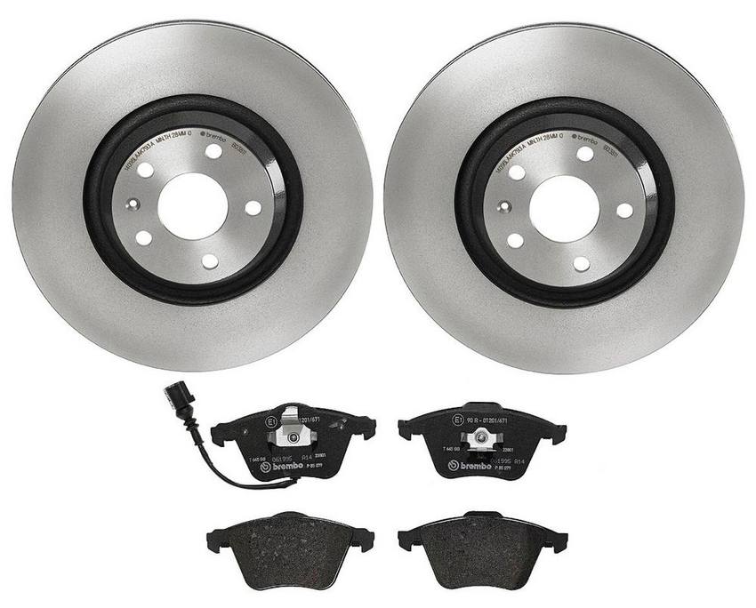 Audi Brake Kit – Pads and Rotors Front (340mm) (Low-Met) 8J0698151C – Brembo 1530781KIT