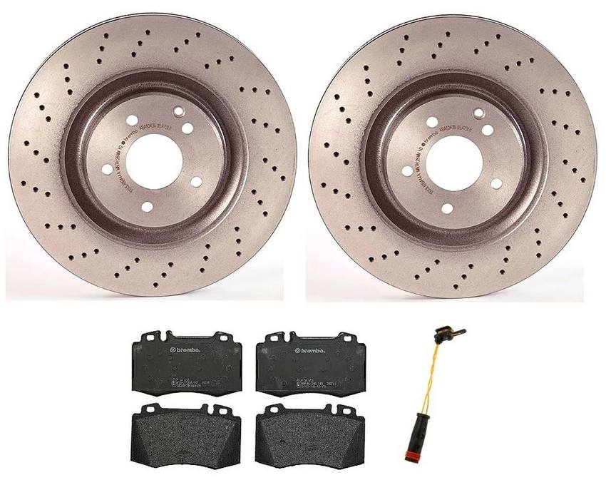 Mercedes Brakes Kit – Brembo Pads and Rotors Front (345mm) (Low-Met) 005420952041 – Brembo 1530783KIT