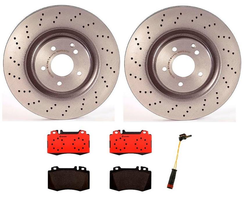 Mercedes Brakes Kit – Brembo Pads and Rotors Front (345mm) (Ceramic) 005420952041 – Brembo 1530798KIT