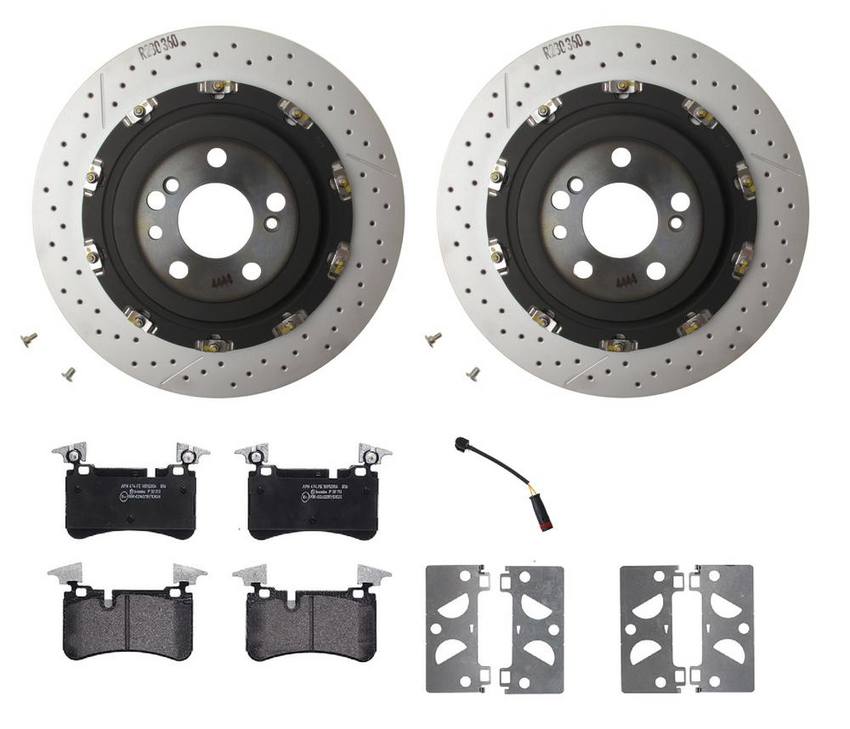 Mercedes Brembo Brakes Kit – Pads and Rotors Rear (360mm) (Low-Met) 005420252041 – Brembo 1533758KIT