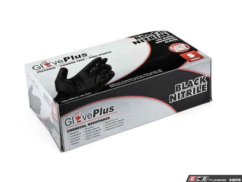 GlovePlus Black Nitrile Gloves - Box of 100 - Small