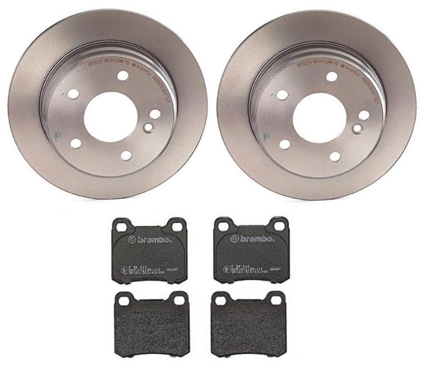 Mercedes Brembo Brakes Kit – Pads and Rotors Rear (258mm) (Low-Met) 202423001264 – Brembo 1535661KIT