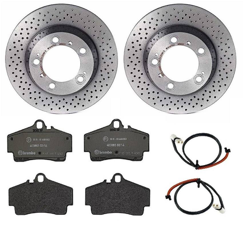 Porsche Brembo Brakes Kit – Pads and Rotors Rear (299mm) (Low-Met) 98735240301 – Brembo 1535738KIT