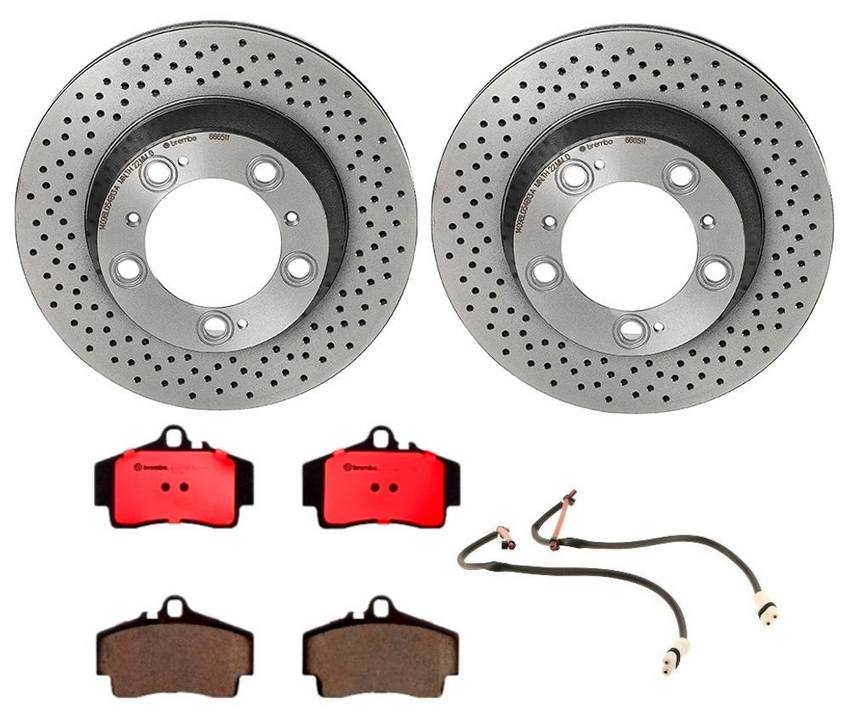 Porsche Brembo Brakes Kit – Pads and Rotors Rear (299mm) (Ceramic) 99661236500 – Brembo 1535770KIT