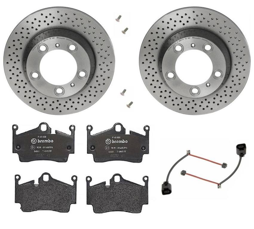 Porsche Brembo Brakes Kit – Pads and Rotors Rear (299mm) (Low-Met) 99735293900 – Brembo 1535941KIT