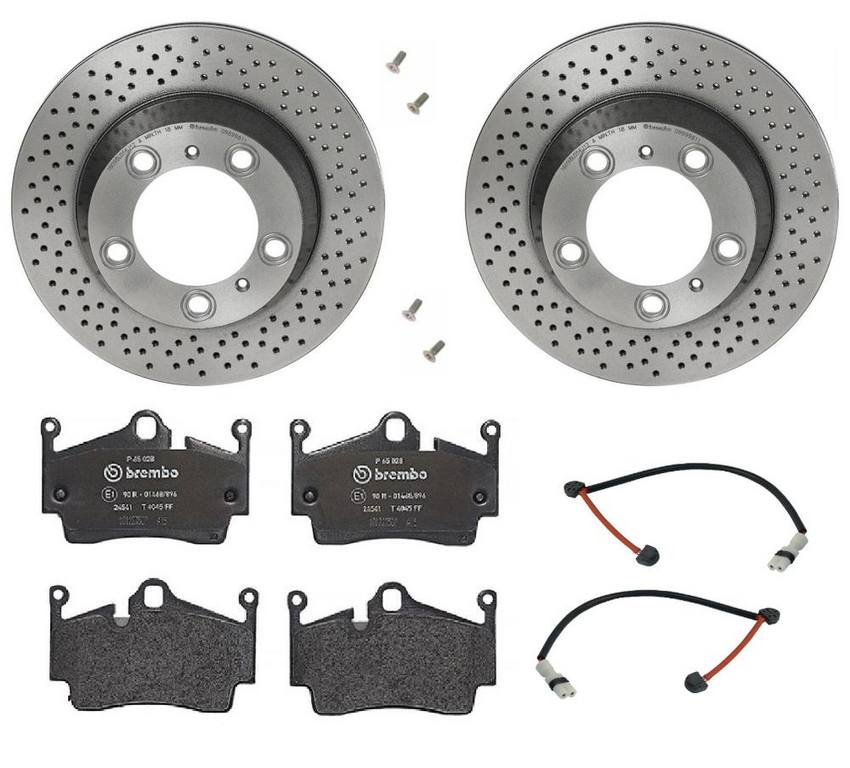 Porsche Brembo Brakes Kit – Pads and Rotors Rear (299mm) (Low-Met) 99735293900 – Brembo 1535955KIT