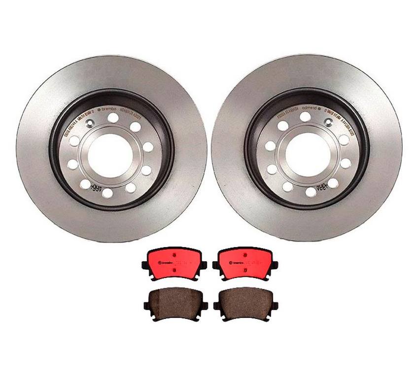 Audi VW Brakes Kit – Pads and Rotors Rear (282mm) (Ceramic) 8E0698451J – Brembo 1536194KIT