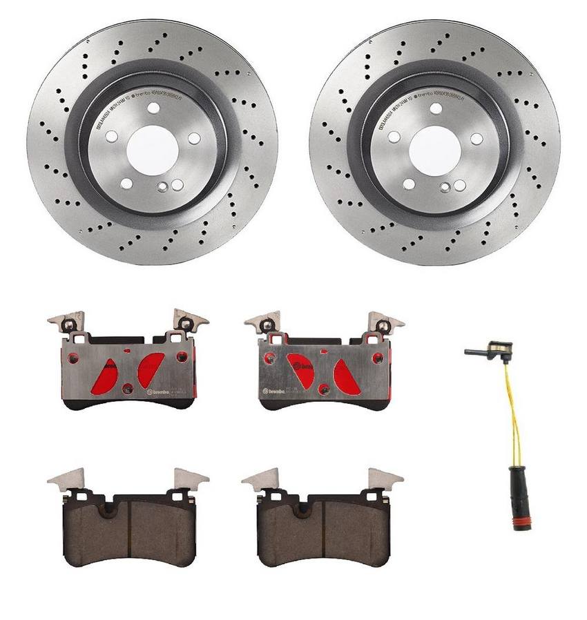 Mercedes Brembo Brakes Kit – Pads and Rotors Rear (330mm) (Ceramic) 005420252041 – Brembo 1538807KIT