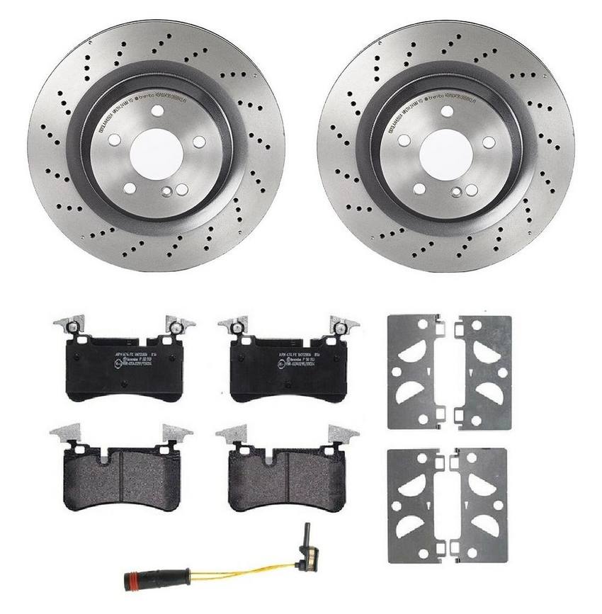 Mercedes Brembo Brakes Kit – Pads and Rotors Rear (330mm) (Low-Met) 005420252041 – Brembo 1538818KIT