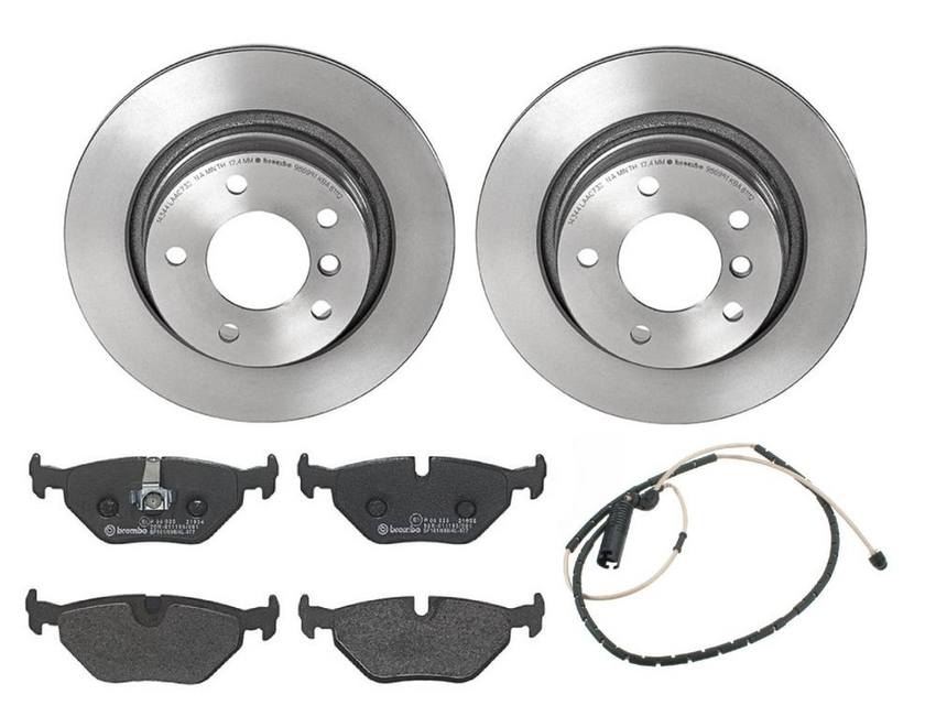 BMW Brembo Brake Kit – Pads and Rotors Rear (294mm) (Low-Met) 34356757896 – Brembo 1538919KIT