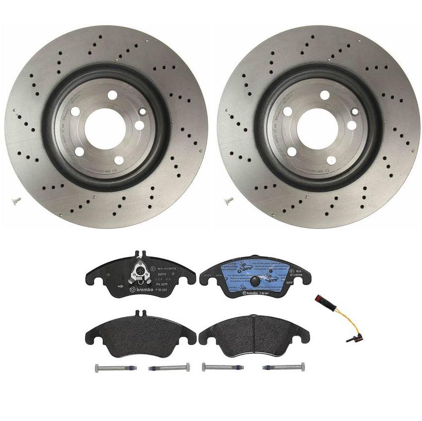 Mercedes Brakes Kit – Brembo Pads and Rotors Front (344mm) (Low-Met) 2115401717 – Brembo 1540214KIT