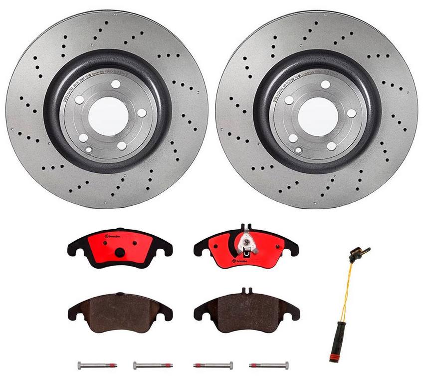 Mercedes Brakes Kit – Brembo Pads and Rotors Front (344mm) (Ceramic) 2115401717 – Brembo 1540240KIT