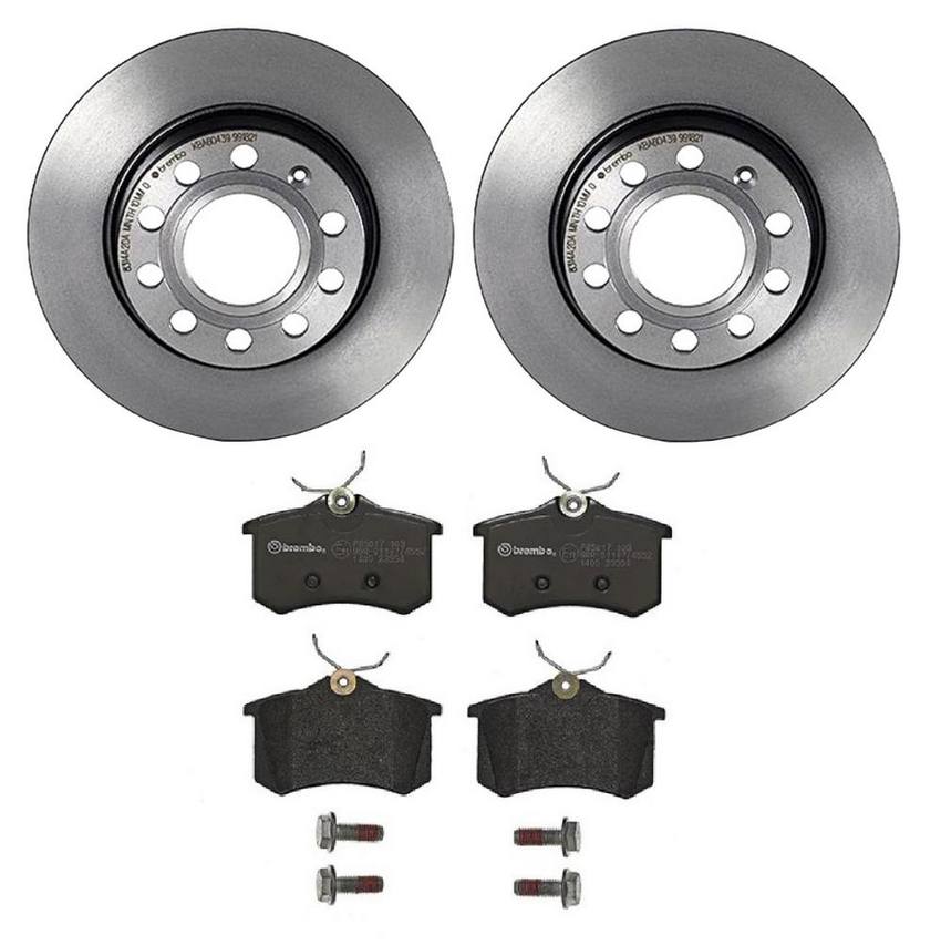 Audi Brembo Brake Kit – Pads and Rotors Rear (255mm) (Low-Met) 8E0698451L – Brembo 1540988KIT