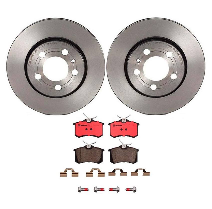 Audi VW Brakes Kit – Pads and Rotors Rear (256mm) (Ceramic) 8N0615601B – Brembo 1541274KIT