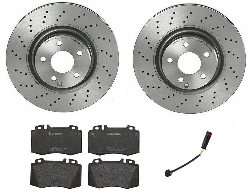 Mercedes Brakes Kit – Brembo Pads and Rotors Front (330mm) (Low-Met) 005420952041 – Brembo 1541368KIT