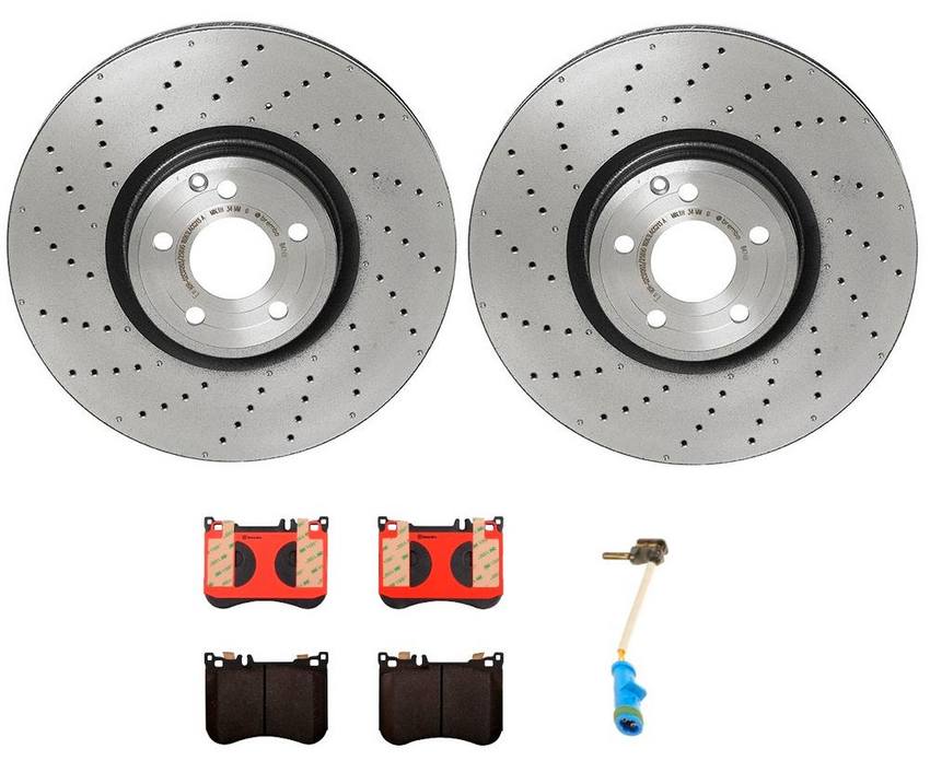 Mercedes Brakes Kit – Brembo Pads and Rotors Front (360mm) (Ceramic) 231421131207 – Brembo 1541593KIT