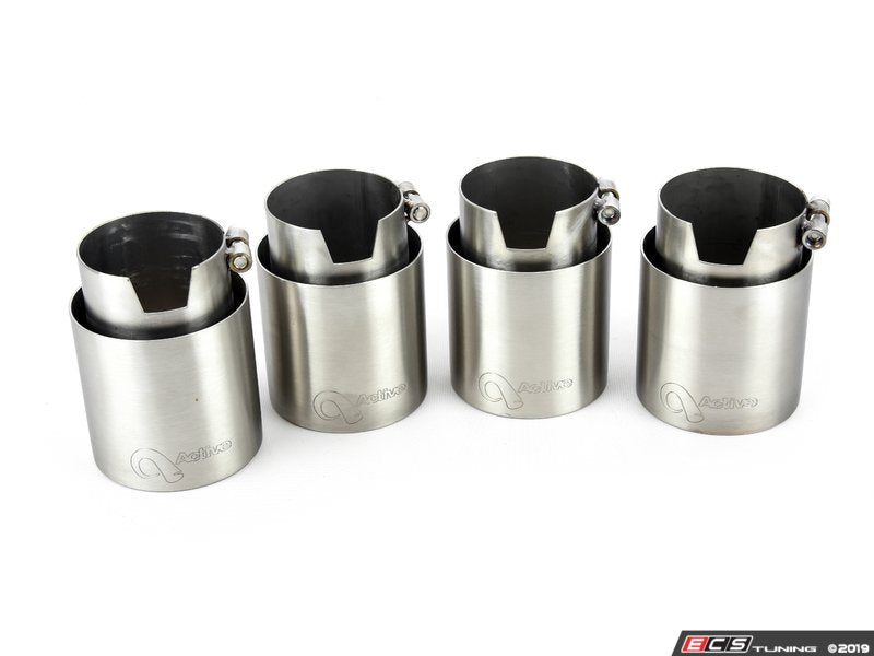 Slip on Exhaust Tips - 90mm - Brushed Stainless Steel