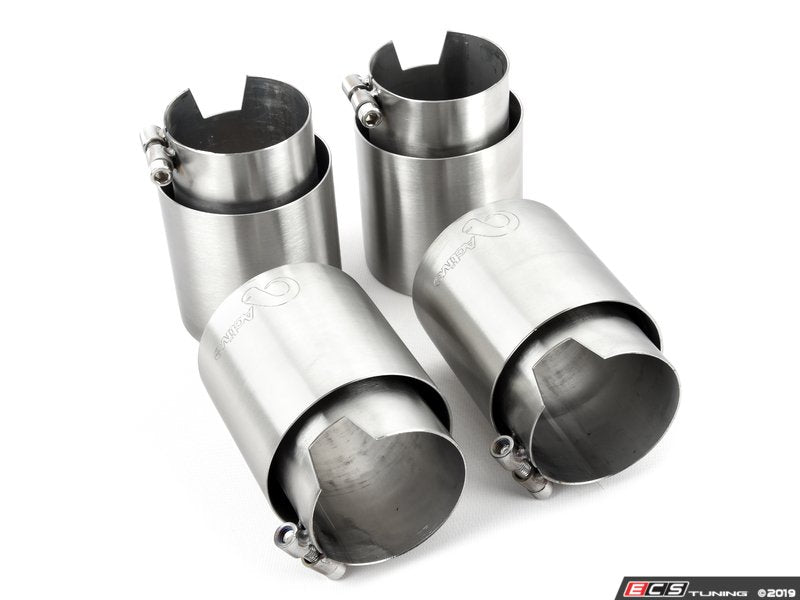 Slip on Exhaust Tips - 90mm - Brushed Stainless Steel