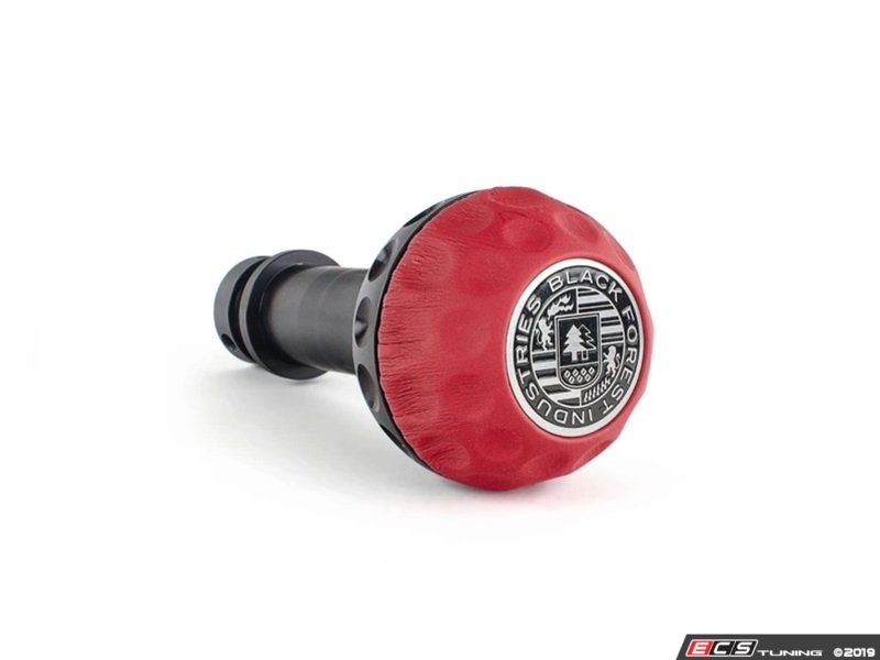 BFI Heavy Weight Shift Knob Schwarz - Rosso Centaurus Leather - Black Anodized