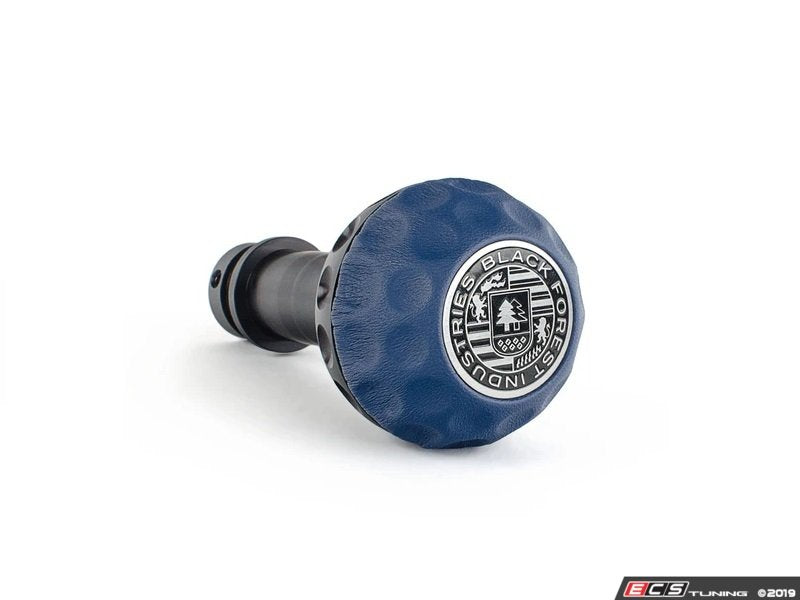 BFI Heavy Weight Shift Knob Schwarz - Maritime Blue Leather - Black Anodized