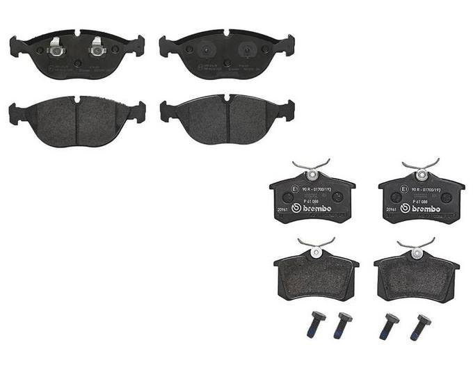 Audi VW Brakes Kit – Brembo Pads Front and Rear(Low-Met) 8N0698151D – Brembo 1557977KIT