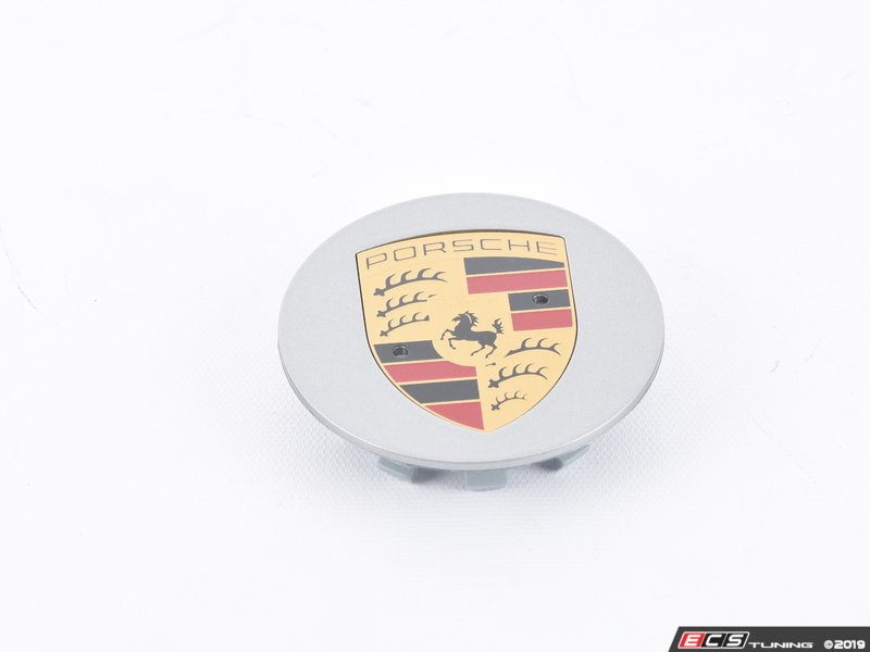 Silver Center Cap With Full Color Porsche Crest - Priced Each