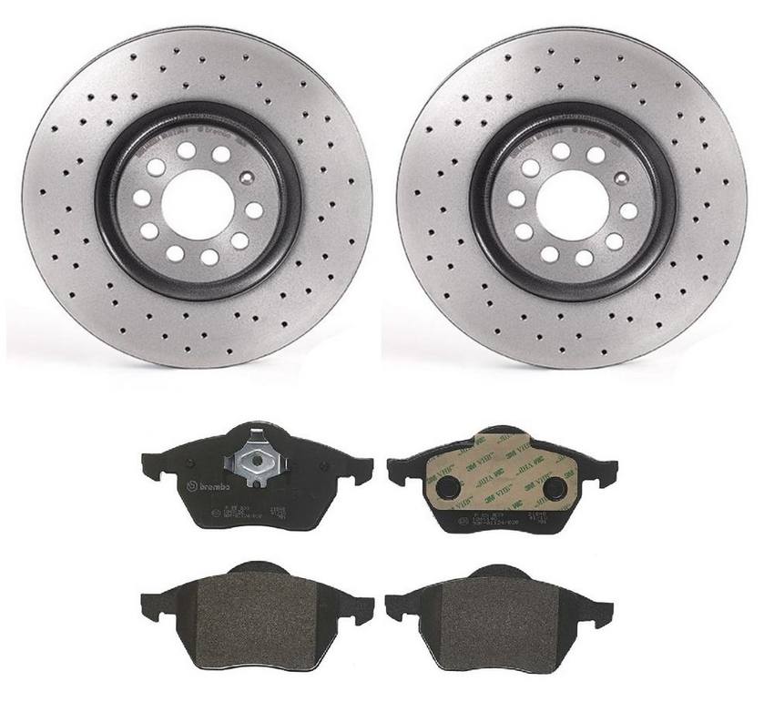 Audi VW Brakes Kit – Pads and Rotors Front (312mm) (Xtra) (Low-Met) 8N0615301A – Brembo 1563902KIT