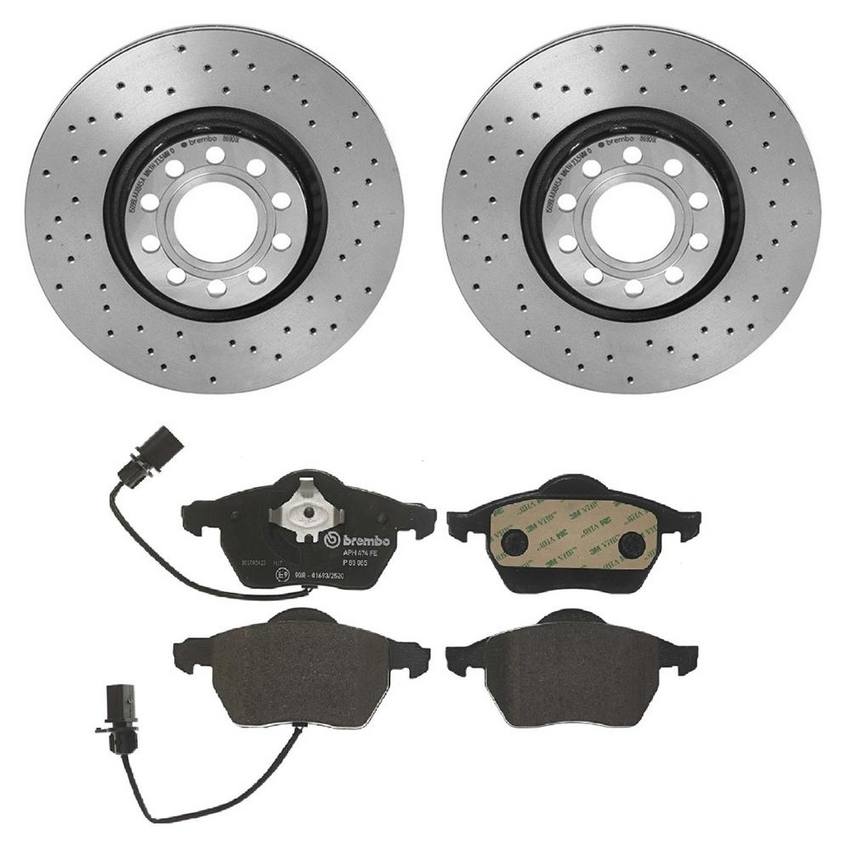 Audi Brake Kit – Pads and Rotors Front (312mm) (Xtra) (Low-Met) 8E0615301R – Brembo 1563926KIT