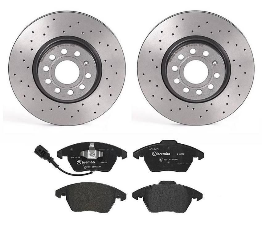 Audi VW Brakes Kit – Pads and Rotors Front (312mm) (Xtra) (Low-Met) 8J0698151C – Brembo 1563994KIT