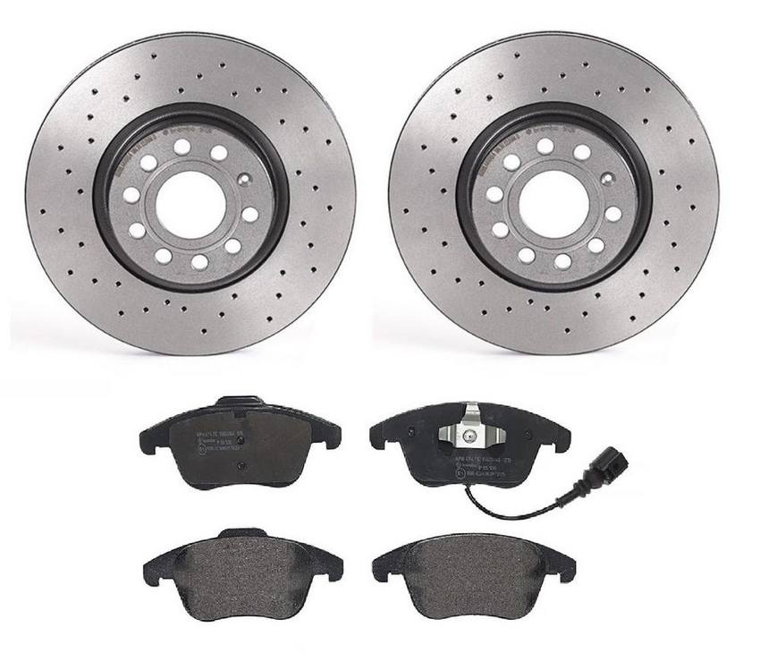 Audi VW Brakes Kit – Pads and Rotors Front (312mm) (Xtra) (Low-Met) 5Q0615301F – Brembo 1564021KIT