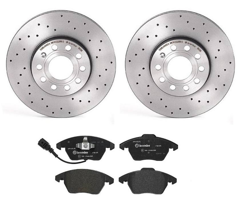 Audi VW Brakes Kit – Pads and Rotors Front (288mm) (Xtra) (Low-Met) 5Q0615301H – Brembo 1564040KIT