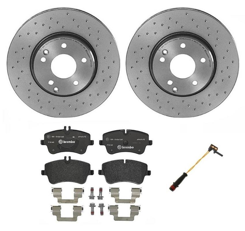 Mercedes Brakes Kit – Brembo Pads and Rotors Front (300mm) (Xtra) (Low-Met) 203421051264 – Brembo 1564092KIT