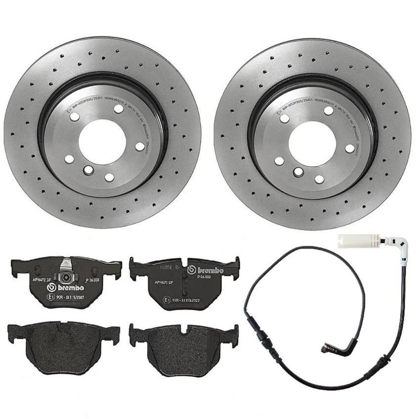 BMW Brembo Brake Kit – Pads and Rotors Rear (320mm) (Xtra) (Low-Met) 34356789493 – Brembo 1564099KIT