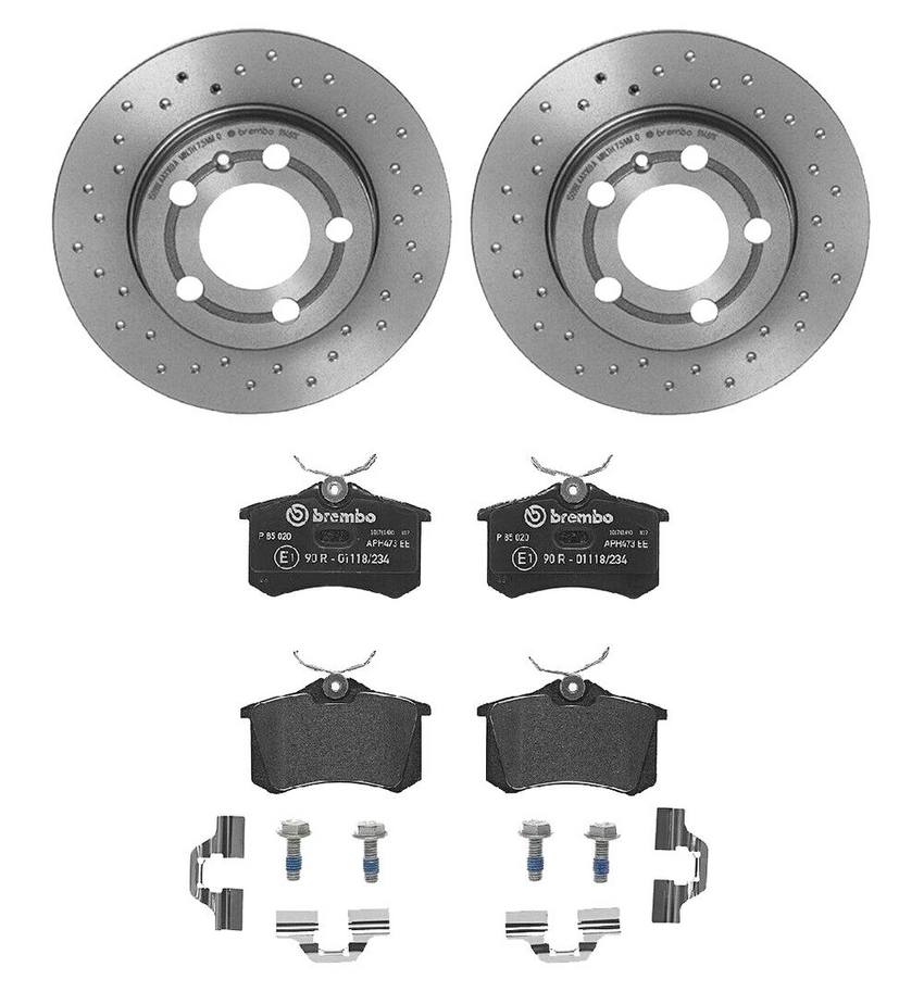 Brembo Brakes Kit – Pads and Rotors Rear (239mm) (Xtra) (Low-Met)