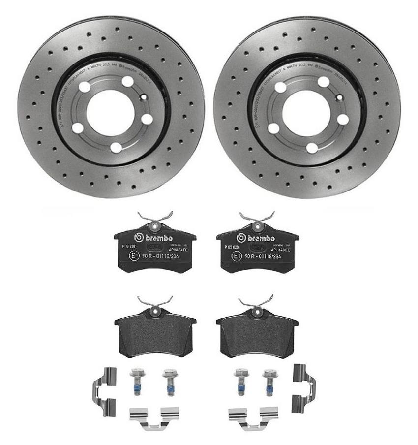 Brembo Brakes Kit – Pads and Rotors Rear (256mm) (Xtra) (Low-Met)